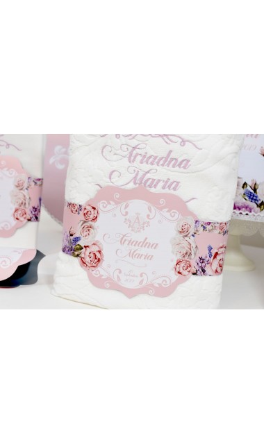 Trusou de botez regal pentru fetite tematica florala, Mica printesa 28